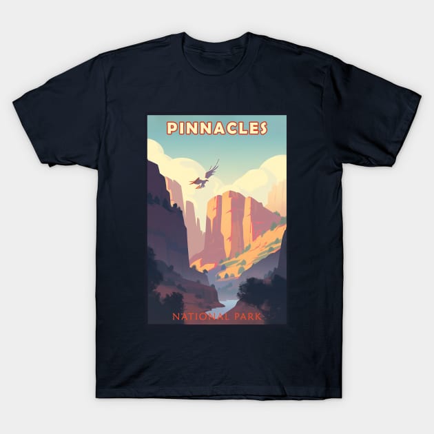 Pinnacles National Park Travel Poster T-Shirt by GreenMary Design